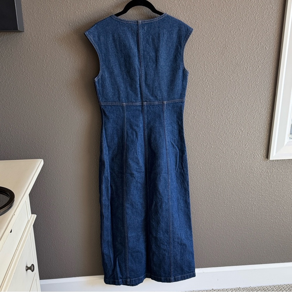 Madewell Dark Blue Denim Midi Dress - Picture 5 of 6